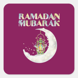 Pegatina Cuadrada Ramadán Mubarak