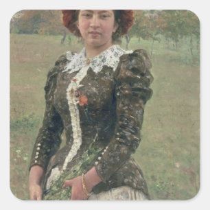 Pegatina Cuadrada Ramo de la primavera