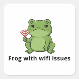 Pegatina Cuadrada Rana con problemas de WiFi