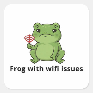 Pegatina Cuadrada Rana con problemas de WiFi