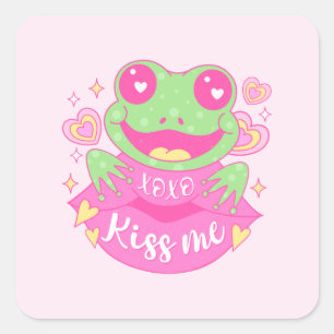 Pegatina Cuadrada Rana Cute Kisme - Xoxo