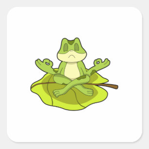 Pegatina Cuadrada Rana en Meditate