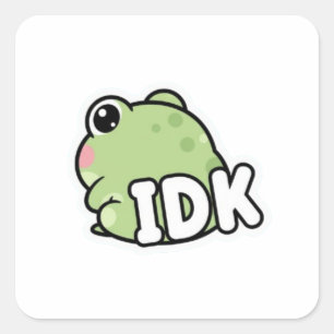 Pegatina Cuadrada Rana IDK Sticker Rana Ignorando Minimalista Meme K