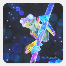 Pegatina Cuadrada Rana inversa