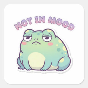 Pegatina Cuadrada Rana No Está De Humor Sticker Rana Enfadada Meme M