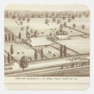 Pegatina Cuadrada Ranches, Visalia, Cal