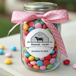 Pegatina Cuadrada Rancho Rústico Boda de Cowboy País Occidental