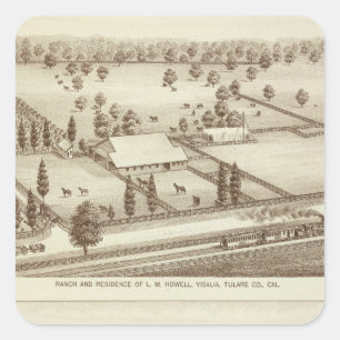 Pegatina Cuadrada Ranchos, Visalia, caloría