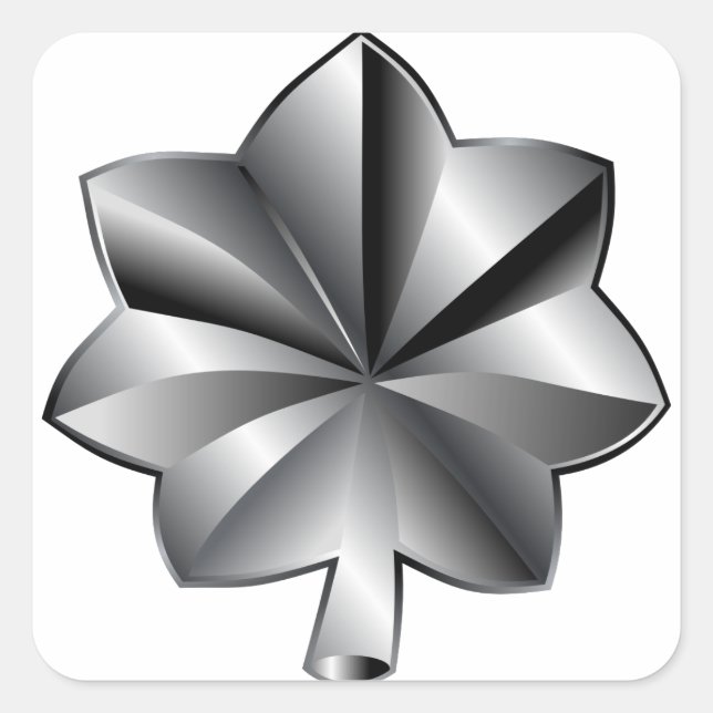 Pegatina Cuadrada Rango Militar de Estados Unidos - Teniente Coronel (Anverso)