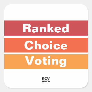Pegatina Cuadrada Ranked Choice Voting 3 Stripes