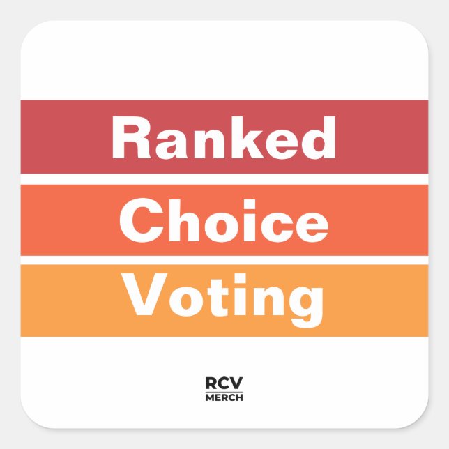 Pegatina Cuadrada Ranked Choice Voting 3 Stripes (Anverso)