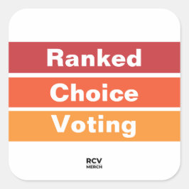 Pegatina Cuadrada Ranked Choice Voting 3 Stripes