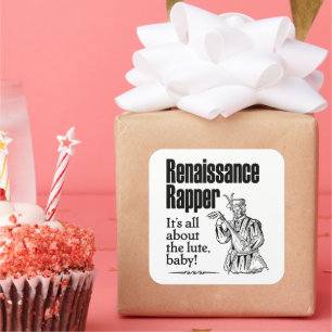 Pegatina Cuadrada Rapera renacentista