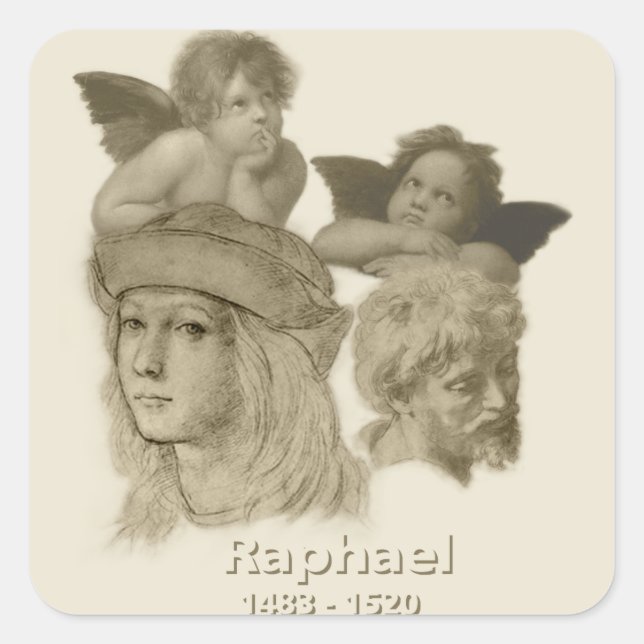 Pegatina Cuadrada Raphael (Anverso)