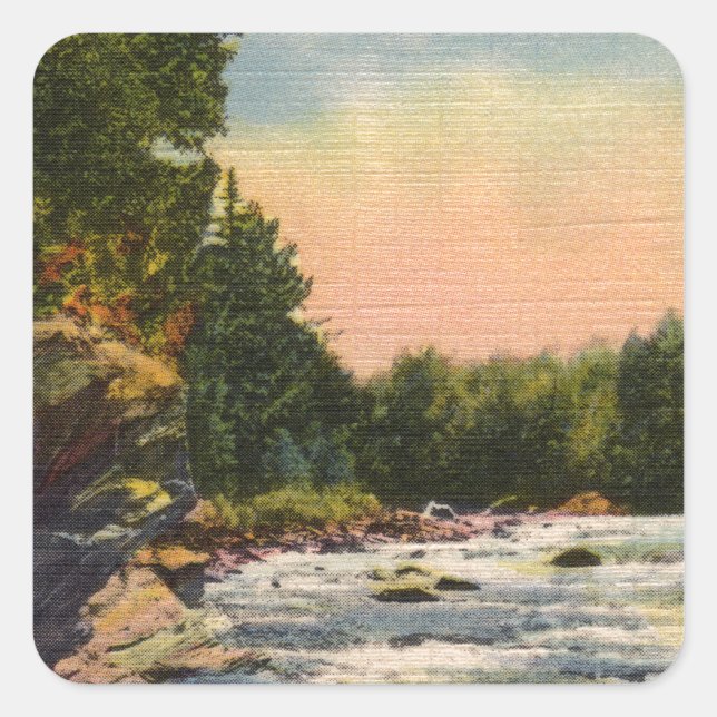 Pegatina Cuadrada Rapids de Northland (Anverso)