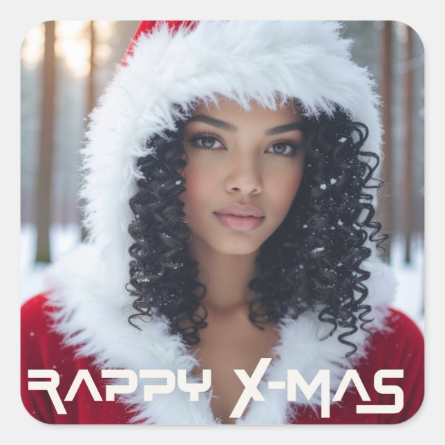 PEGATINA CUADRADA RAPPY X-MAS (Anverso)