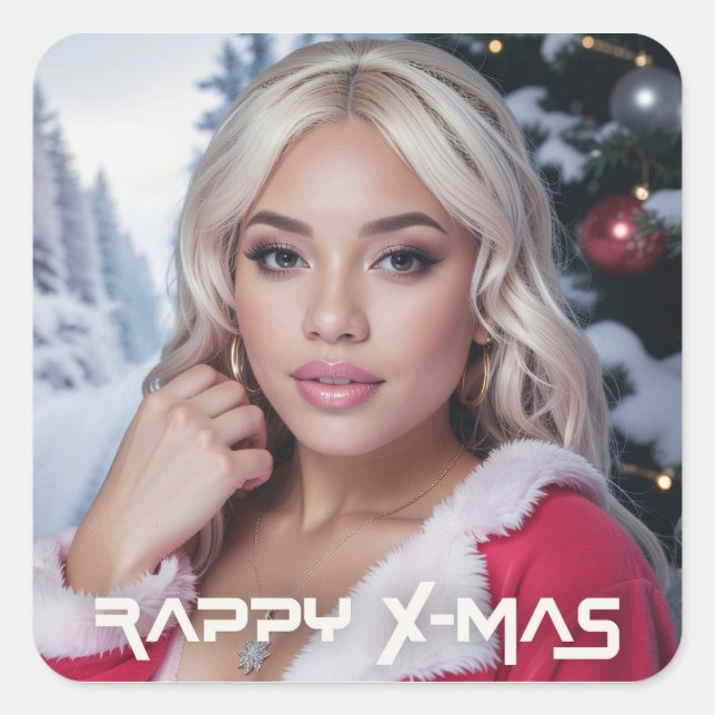 PEGATINA CUADRADA RAPPY X-MAS (Anverso)