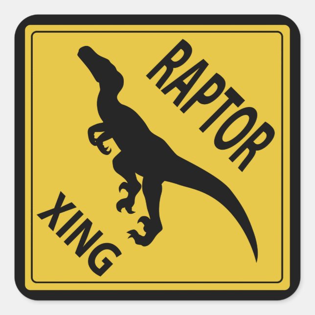 Pegatina Cuadrada Raptor Xing (Anverso)