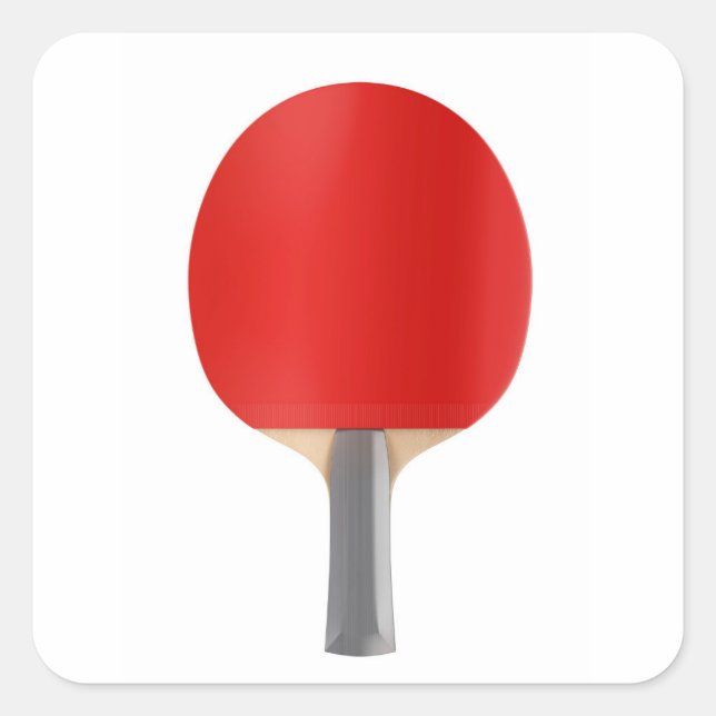 Pegatina Cuadrada Raqueta de tenis de mesa (Anverso)