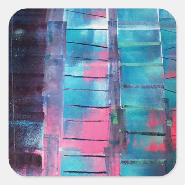 Pegatina Cuadrada Rascacielos (Anverso)