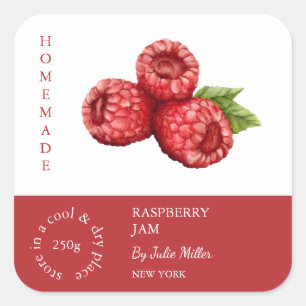 Pegatina Cuadrada Raspberry Small Business Label
