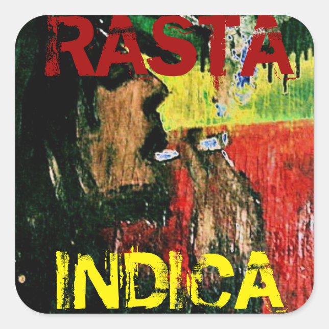PEGATINA CUADRADA RASTA INDICA (Anverso)