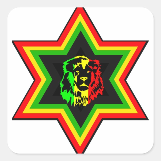 Pegatina Cuadrada Rasta judío (Anverso)