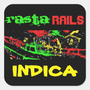 PEGATINA CUADRADA RASTA RAILS INDICA