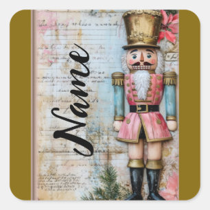 Pegatina Cuadrada Rastreador de Navidades personalizado