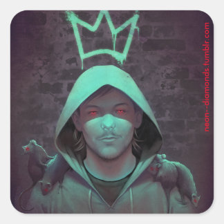 Pegatina Cuadrada Rat King