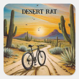 Pegatina Cuadrada Rata del desierto, personalizable