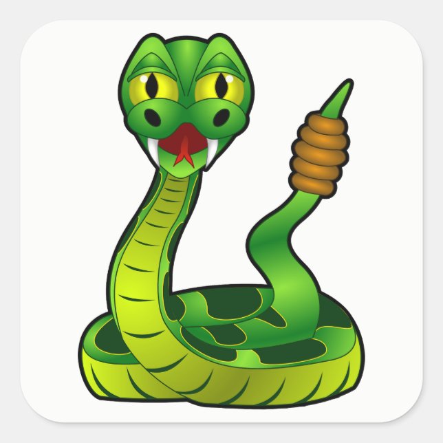 Pegatina Cuadrada Rattlesnake (Anverso)