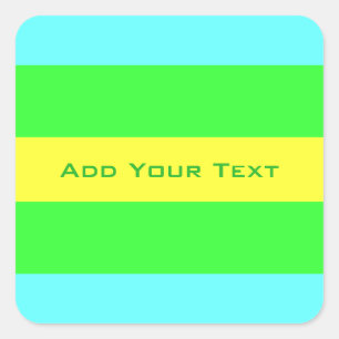 Pegatina Cuadrada Rayas anchas amarillas, verdes y azules de Shirley