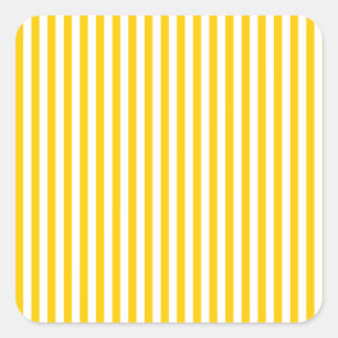 Pegatina Cuadrada Rayas - blanco y amarillo de la mandarina