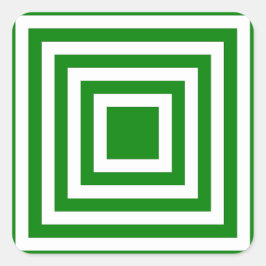 Pegatina Cuadrada Rayas cuadradas verdes y blancas