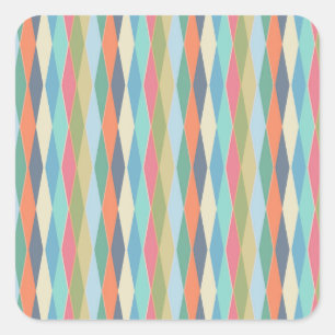 Pegatina Cuadrada Rayas de color.