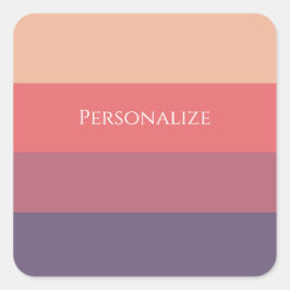 Pegatina Cuadrada Rayas de color ocaso-