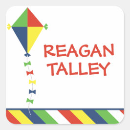 Pegatina Cuadrada Rayas de cometas Pegatinas personalizados