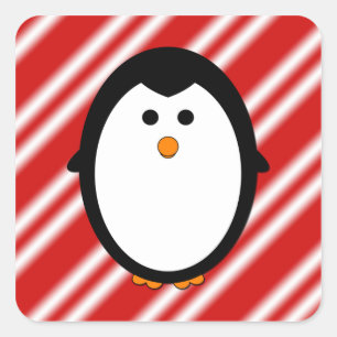 Pegatina Cuadrada Rayas de pingüino