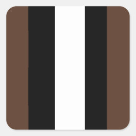 Pegatina Cuadrada Rayas marrones, negras y blancas