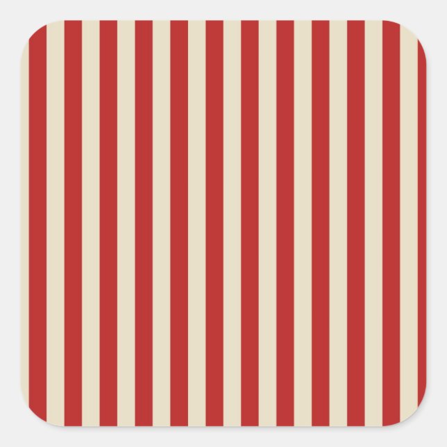 Pegatina Cuadrada Rayas PopCorn Vertical Retro Festividad (Anverso)