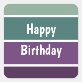 Pegatina Cuadrada Rayas Verdes Y Púrpura