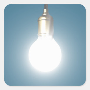 Pegatina Cuadrada Rayo brillante