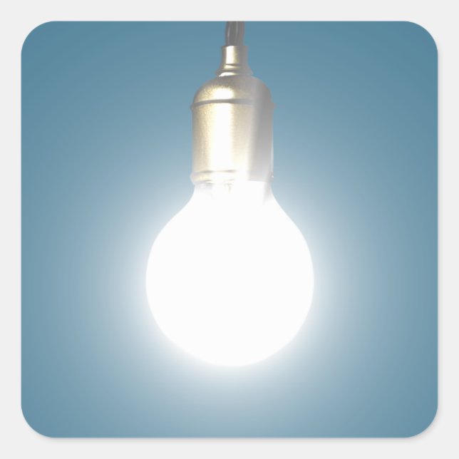 Pegatina Cuadrada Rayo brillante (Anverso)