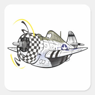 Pegatina Cuadrada Rayo P-47