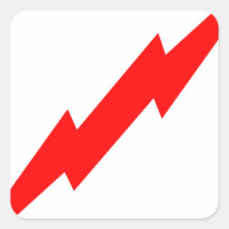 Pegatina Cuadrada Rayo Rojo
