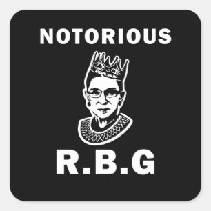 Pegatina Cuadrada RBG - Diseño feminista simple, audaz e imparable