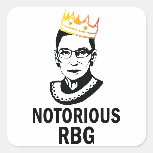 Pegatina Cuadrada RBG (ORO) - Ruth Bader Ginsburg (Anverso)