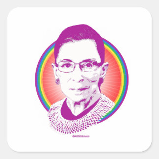 Pegatina Cuadrada RBG Rainbow Justice Purple