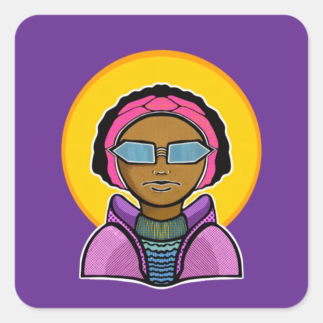 Pegatina Cuadrada Ready to ski (Anverso)